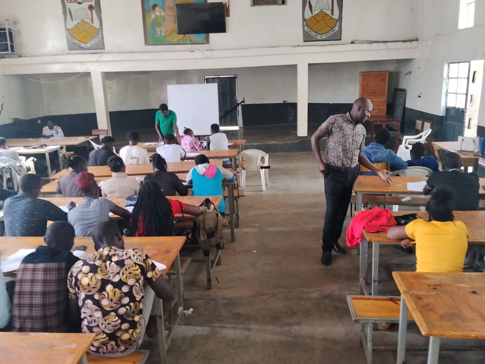 Students and a mentor in a rural classroom